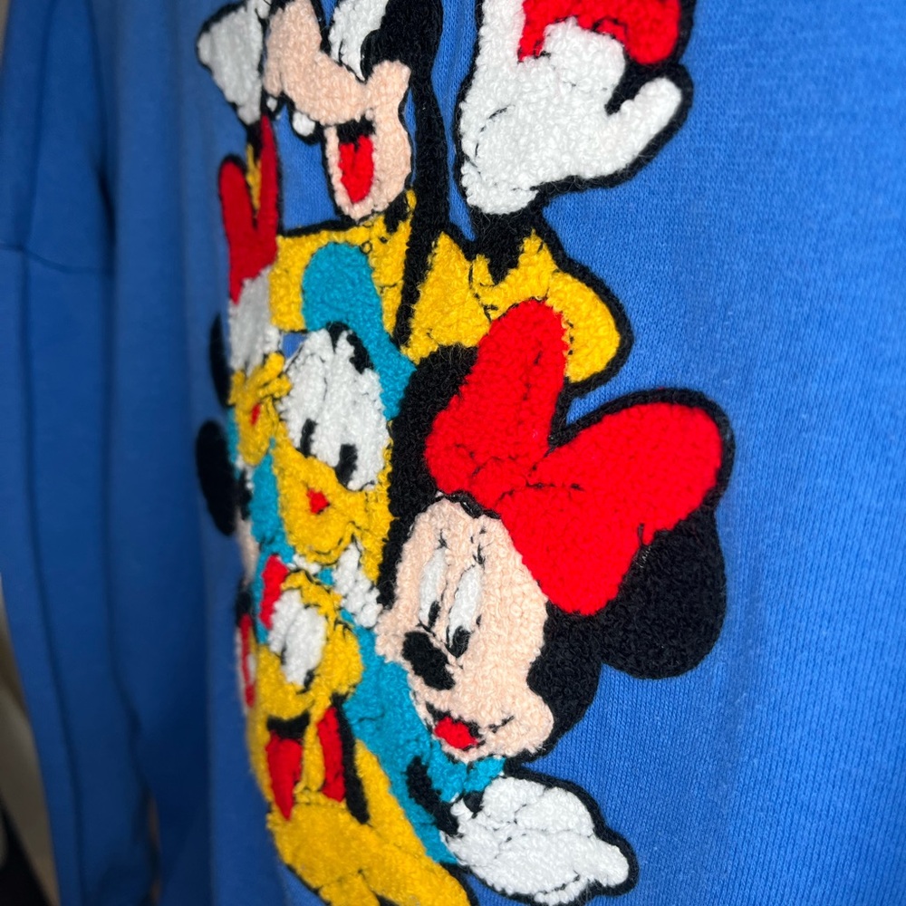 Disney Vintage Royal Blue Sweatshirt Women’s Junior Mickey and Friends Crew Neck - Picture 4 of 10